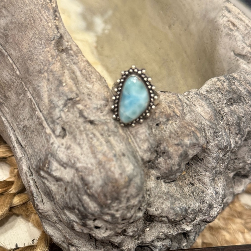 STERLING SILVER RING W LARIMAR - Picture 7 of 7